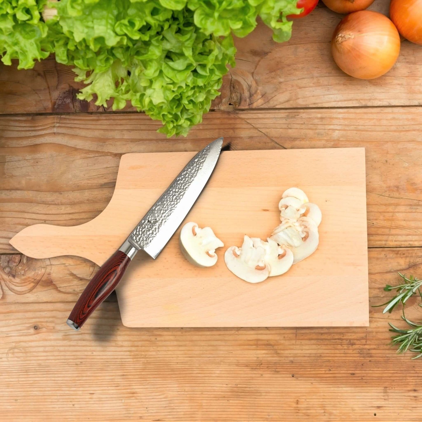 Damascus VG10 Chef Knife - Hammered Blade